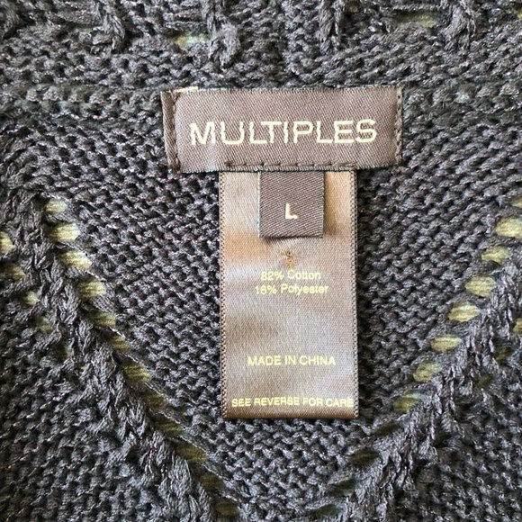 Multiples Open Knit Brown open front Vest Large - Picture 2 of 12